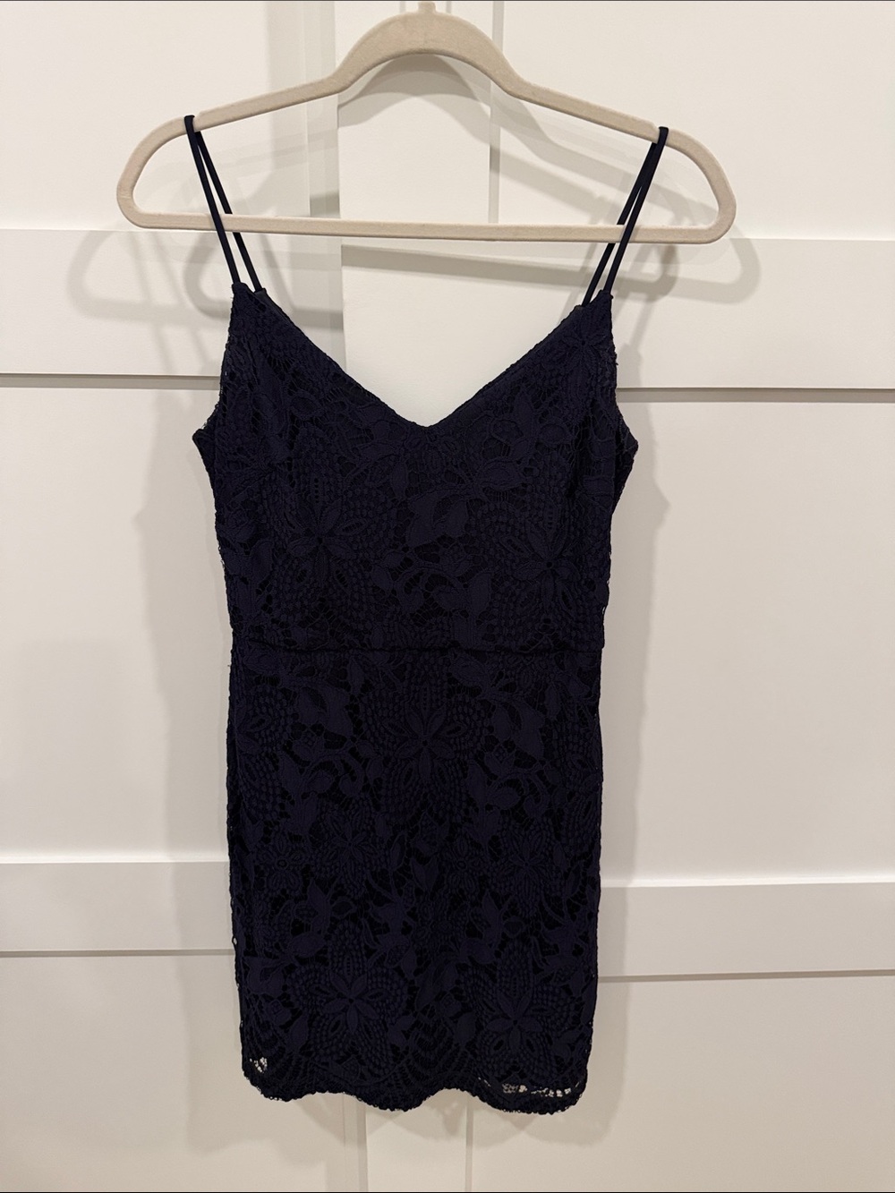 Guess Navy Floral Lace Mini Slip Dress